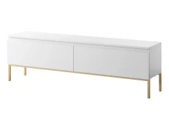 Mueble TV - 150 cm - blanco con patas doradas - BEMMI