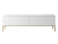 Mueble TV - 150 cm - blanco con patas doradas - BEMMI