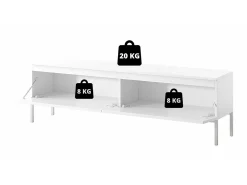 Mueble TV - 150 cm - blanco con patas doradas - BEMMI