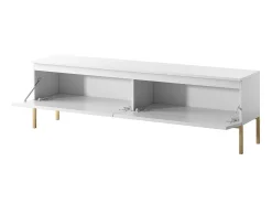 Mueble TV - 150 cm - blanco con patas doradas - BEMMI