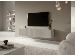 Mueble TV - 140 cm - con frontal laminar - Taupe (Gris-Beige) - TELIRE