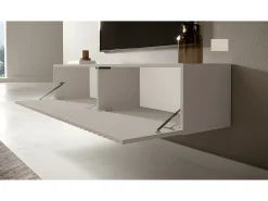 Mueble TV - 140 cm - con frontal laminar - Taupe (Gris-Beige) - TELIRE