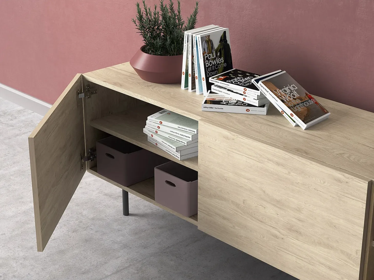 Mueble TV - A52cm x L180cm x F43cm - roble - Printed