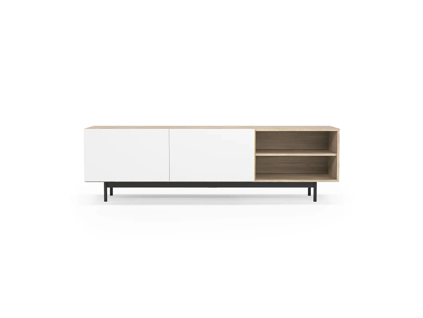 Mueble TV - A52cm x L180cm x F43cm - roble y blanco - Printed