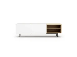 Mueble TV - A54cm x L180cm x F43cm - roble y blanco - Printed