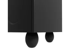 Mueble TV 180×40×42 cm - 2 cajones y 4 puertas - patas de madera maciza - paneles de partículas - negro