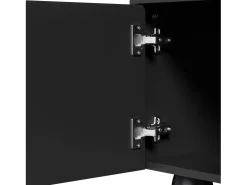 Mueble TV 180×40×42 cm - 2 cajones y 4 puertas - patas de madera maciza - paneles de partículas - negro