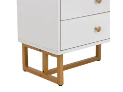 Mueble TV 175 cm - 2 puertas texturizadas y 4 cajones - en MDF - Blanco