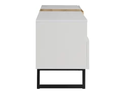 Mueble TV 180 cm - con 2 cajones y 5 compartimentos - en MDF - Blanco y Natural