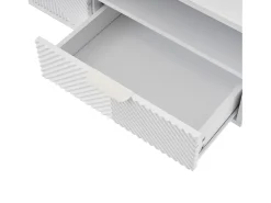 Mueble TV 200 cm - con 3 compartimentos y 2 cajones - TV de 90 pulgadas de capacidad máxima - Blanco
