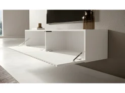 Mueble TV 140 cm Blanco con frontal laminar - Telire