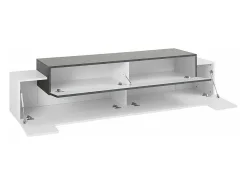Mueble TV 4 estantes y 3 puertas abatibles 200 cm diseño moderno Corona Low Report