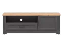 Mueble TV 1 puerta 1 cajón 150 cm Charlie Gris Antracita