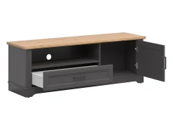 Mueble TV 1 puerta 1 cajón 150 cm Charlie Gris Antracita