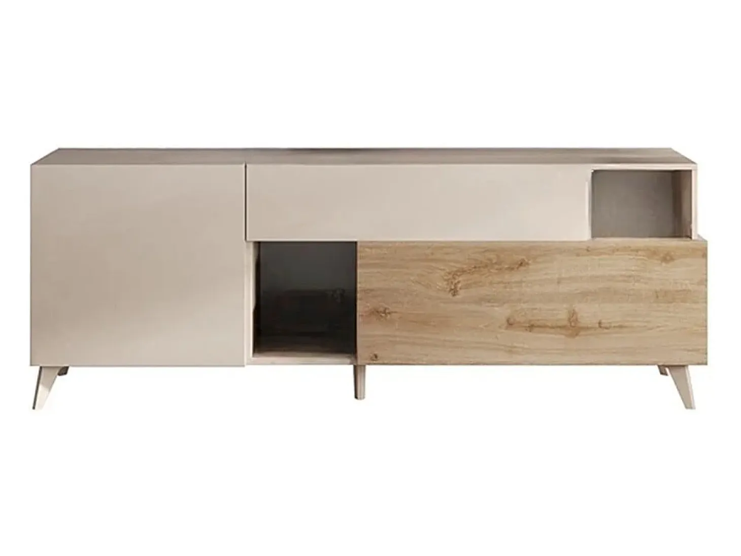Mueble TV 2 puertas, 1 cajón y 2 nichos L180 cm - MALA