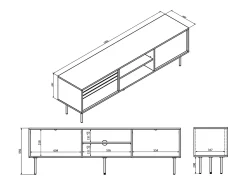 Mueble TV 2 puertas 180 cm Astra Madera oscura y Cachemira