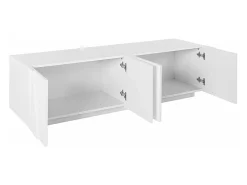 Mueble TV 4 puertas 2 estantes de diseño moderno blanco Ping Low L