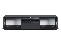 Mueble TV 3 puertas con 3 cajones - 154 cm - grafito negro - EVO