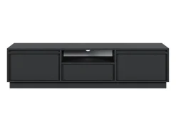 Mueble TV 3 puertas con 3 cajones - 154 cm - grafito negro - EVO