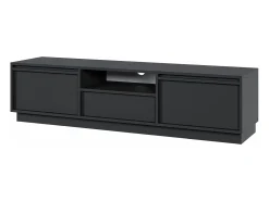 Mueble TV 3 puertas con 3 cajones - 154 cm - grafito negro - EVO