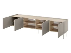 Mueble TV 4 puertas con pie metálico 220x60 cm
