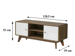 Mueble TV 2 puertas y 2 huecos L128,5 cm - ALBURA