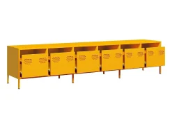 Mueble TV acero laminado en frío amarillo mostaza 202x39x43,5cm