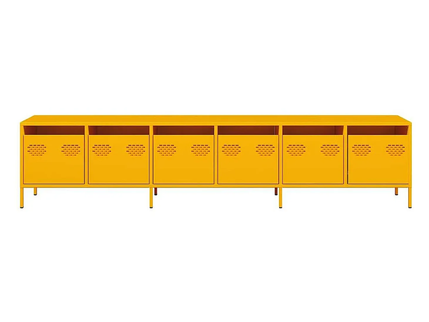 Mueble TV acero laminado en frío amarillo mostaza 202x39x43,5cm