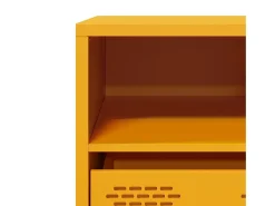 Mueble TV acero laminado en frío amarillo mostaza 68x39x43,5 cm