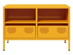 Mueble TV acero laminado en frío amarillo mostaza 68x39x43,5 cm