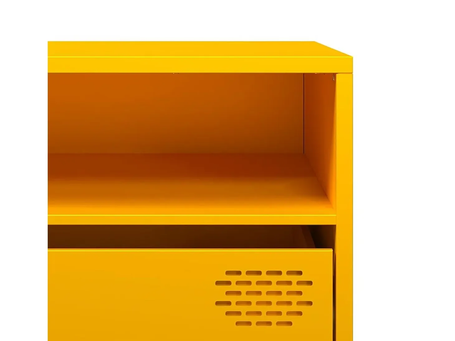 Mueble TV acero laminado en frío amarillo mostaza 202x39x43,5cm