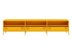 Mueble TV acero laminado en frío amarillo mostaza 202x39x43,5cm