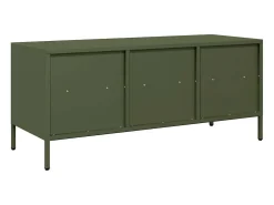 Mueble TV acero laminado en frío verde oliva 101,5x39x43,5 cm