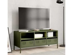 Mueble TV acero laminado en frío verde oliva 101,5x39x43,5 cm