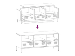 Mueble TV acero laminado en frío verde oliva 101,5x39x43,5 cm