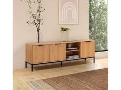Mueble Tv Auri 3 puertas color Roble