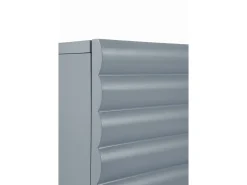 Mueble tv beige con relieve ondulado en las puertas