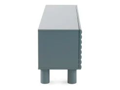 Mueble tv beige con relieve ondulado en las puertas
