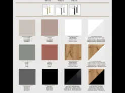Mueble TV: Blanco Mate / Blanco Brillo Con patas negras, 140 x 52 x 32 cm