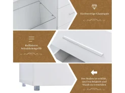Mueble TV Buffet 140x35x70 cm con 2 cajones, 2 estantes y LED de 16 colores - MDF - Blanco