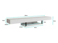 Mueble TV colgante para Salón comedor en Blanco 150x29,6x22cm Aydin