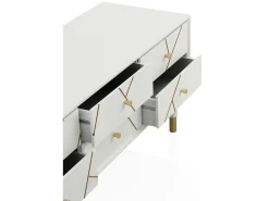 Mueble TV con 6 cajones lacado en blanco
