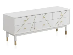 Mueble TV con 6 cajones lacado en blanco