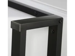 Mueble TV con 2 cajones y 2 puertas - patas de metal - color blanco y madera