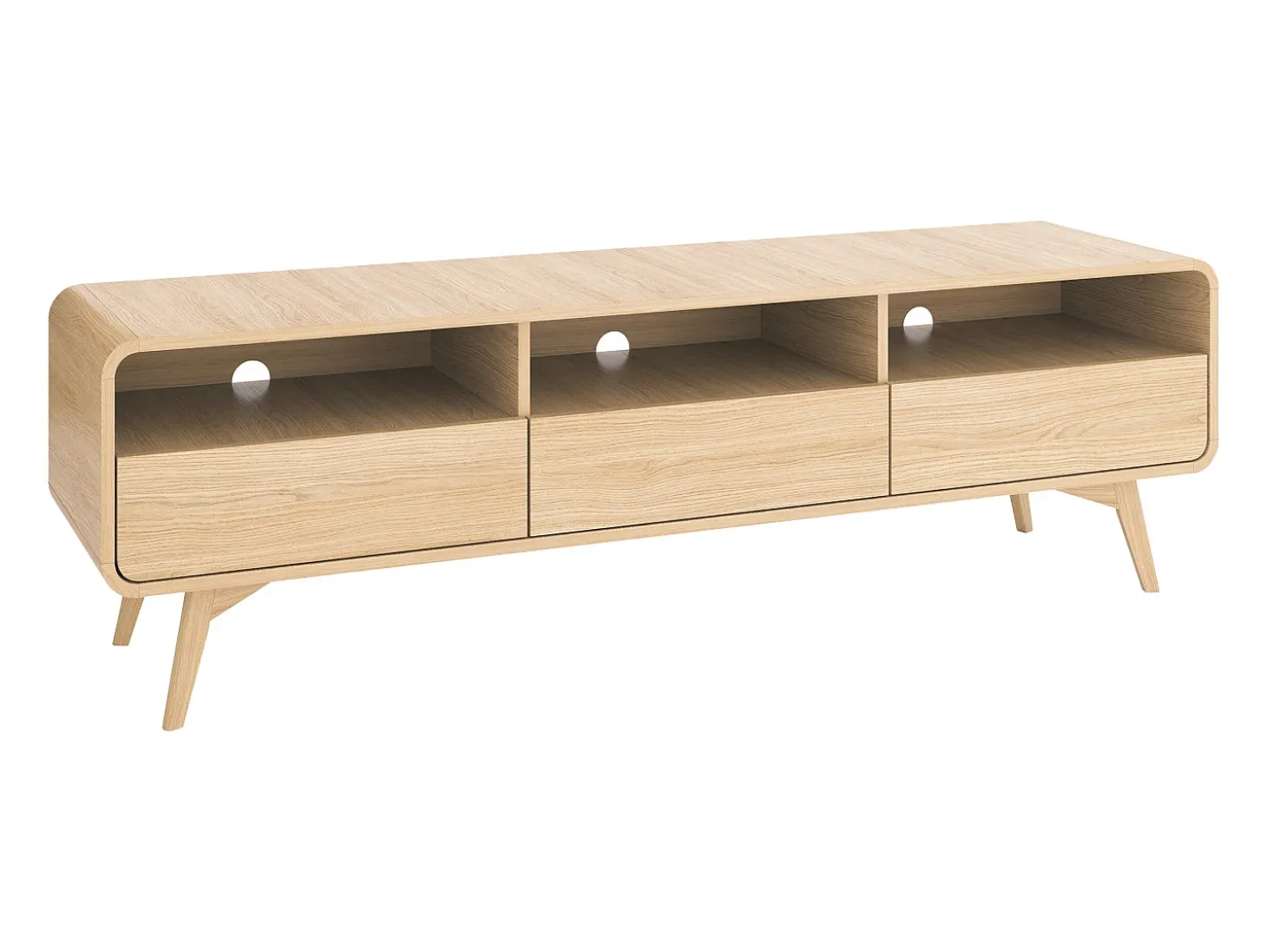 Mueble TV con 3 cajones y 3 nichos - Natural - JALEMO