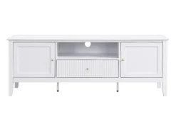 Mueble TV con 2 puertas, 1 cajón y 1 estante de MDF - Blanco - NARIVA