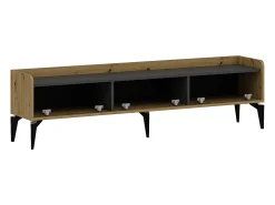 Mueble TV con 3 puertas - Natural y antracita - MONALIA