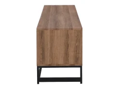 Mueble TV con 3 puertas y 2 estantes de MDF - Natural y negro - CARATANA