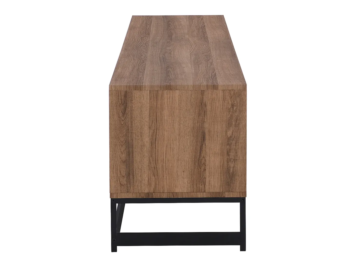 Mueble TV con 3 puertas y 2 estantes de MDF - Natural y negro - CARATANA