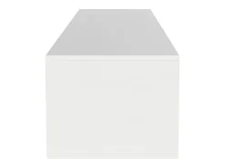 Mueble TV con 3 puertas y LED, mueble TV de pared, lacado en blanco y negro